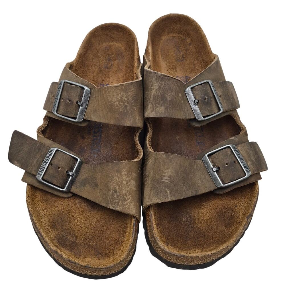 Birkenstock Arizona soft footbed brown Leather Mens SZ EU 42 US 9-9.5
